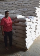 Lady with strategic grain reserves in Ghana